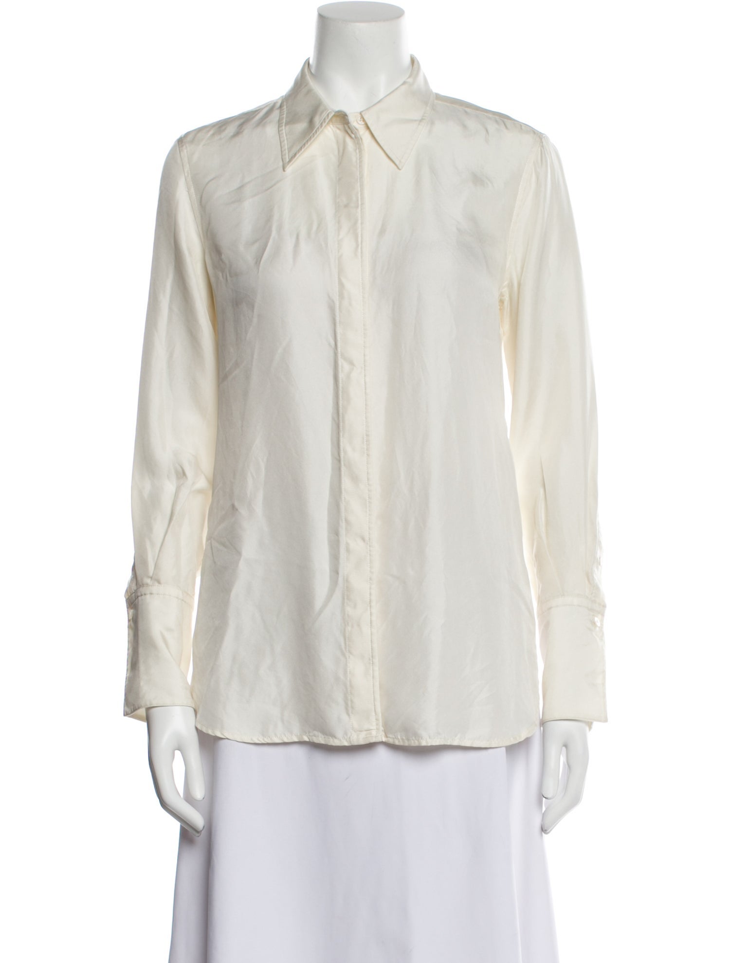 3.1 Phillip Lim Silk Long Sleeve Button-Up Top